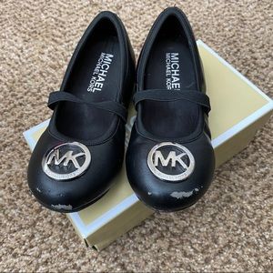 Michael Kors Black Ballet Flat Toddler Girls Sz 10
